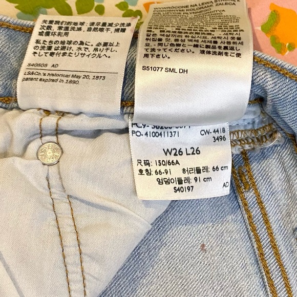 Y2K Spellout Logo Levi’s 501 Jeans Side Stripe light wash highwaisted vintage - Picture 7 of 10